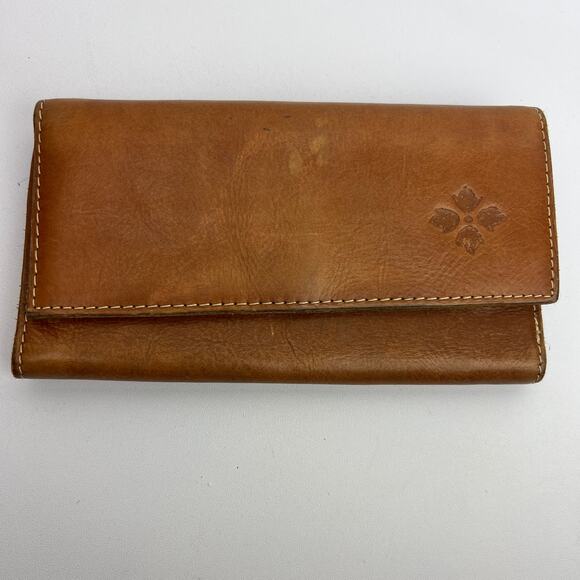 Patricia Nash Terresa Women's Genuine Leather Trifold Snap Wallet 7.75 in Brown - Picture 1 of 16